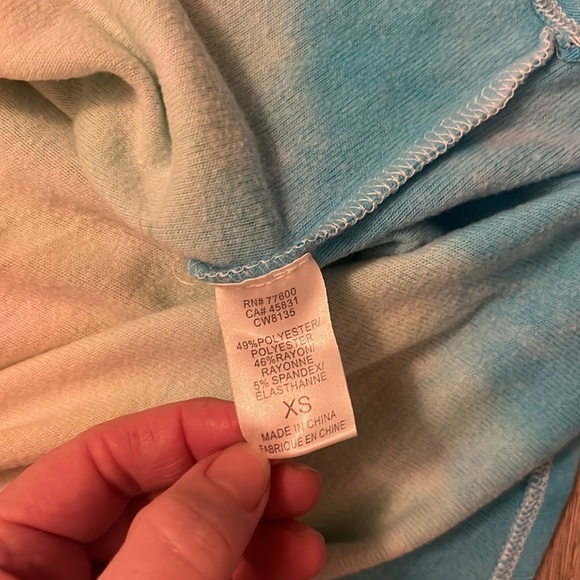 Chaser Pink Blue Yellow Tie Dye Hoodie With Thumbholes Size XS - Picture 3 of 4